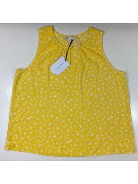 41 Hawthorn Womens Yellow Floral Sleeveless Top Blouse Size 2XL XXL